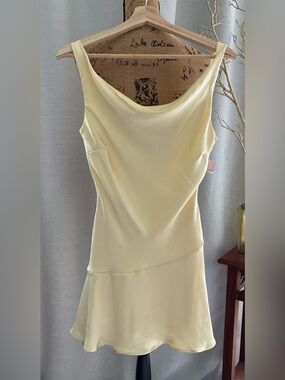 wild fable Soft Yellow Cowl Neck Mini Dress